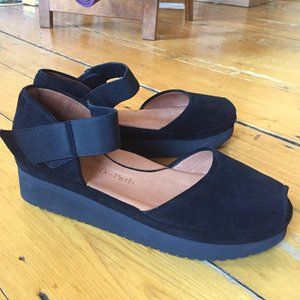 L'Amour Des Pieds Black Suede Amadour Platform